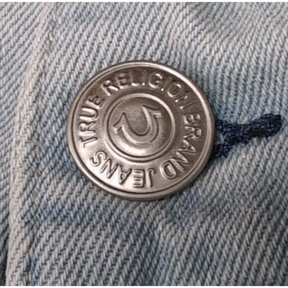 True Religion Rocco Denim Shorts Mens Size 34 Flap Light Wash Jean Jorts NEW NWT - Picture 8 of 16